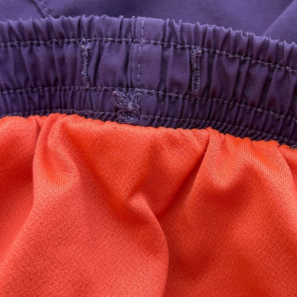 Nike Dri-Fit Athletic Shorts Womens Small Lined Purple Orange Tempo Running Logo - Picture 8 of 9